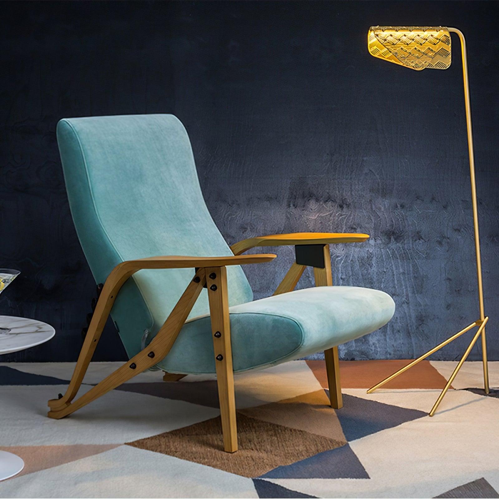 Modern Mediterranea Perforated Gold Metal LED Floor Lamp for Reading and Interior Lighting