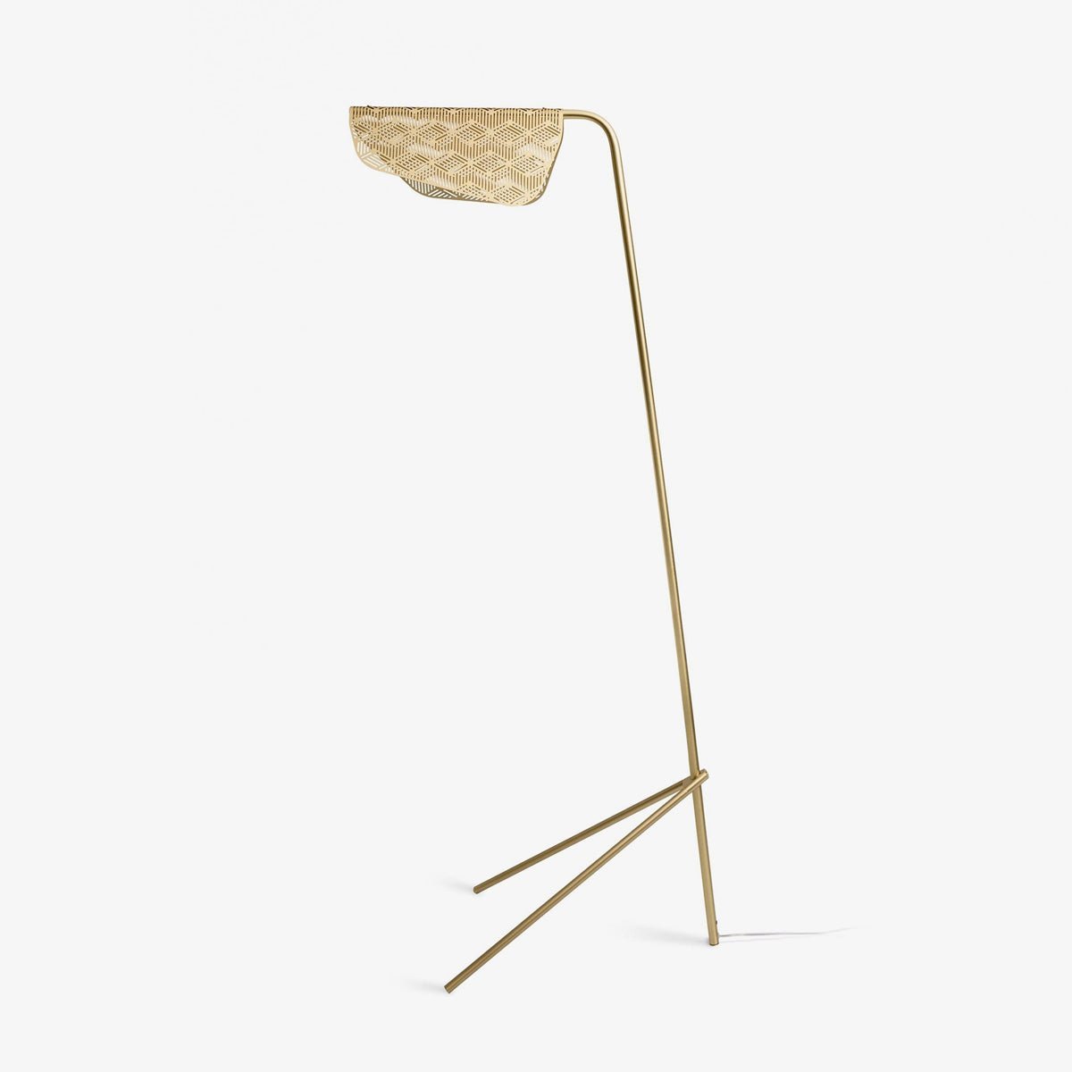 Modern Mediterranea Perforated Gold Metal LED Floor Lamp for Reading and Interior Lighting