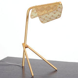 Modern Gold Mediterranea LED Table Lamp Geometric Metal Nightstand Light for Bedroom and Living Room