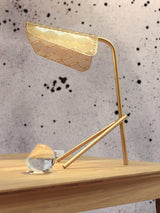 Modern Gold Mediterranea LED Table Lamp Geometric Metal Nightstand Light for Bedroom and Living Room