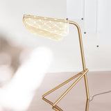 Modern Gold Mediterranea LED Table Lamp Geometric Metal Nightstand Light for Bedroom and Living Room