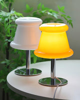 Contemporary Glass Globe Table Lamp with Chrome Base for Living Room and Desk