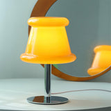 Contemporary Glass Globe Table Lamp with Chrome Base for Living Room and Desk