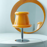 Contemporary Glass Globe Table Lamp with Chrome Base for Living Room and Desk