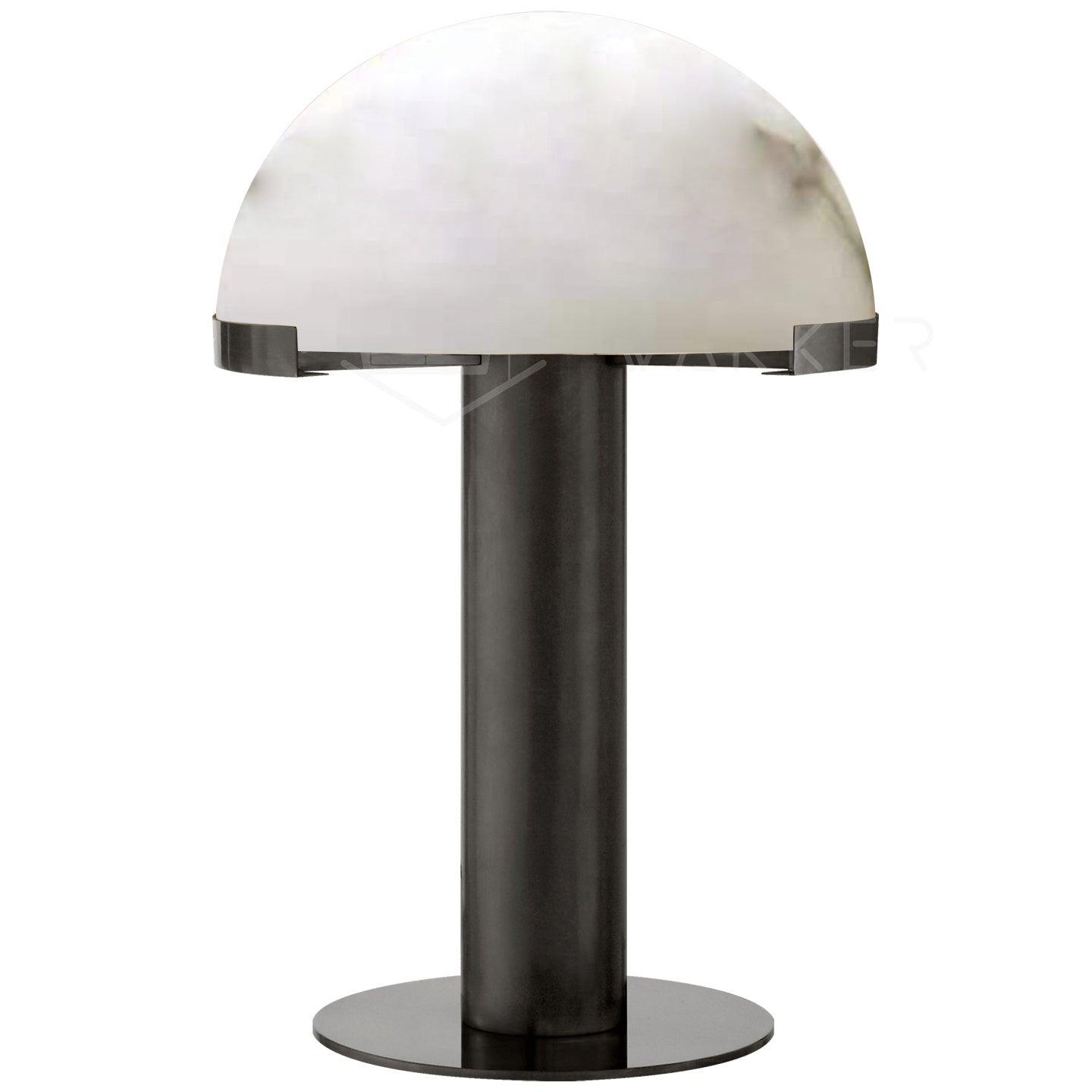 Contemporary Alabaster Stone Table Lamp with Bronze Finish for Luxury Bedroom and Office Lighting