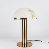 Contemporary Alabaster Stone Table Lamp with Bronze Finish for Luxury Bedroom and Office Lighting