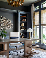 Contemporary Alabaster Stone Table Lamp with Bronze Finish for Luxury Bedroom and Office Lighting