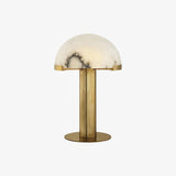Contemporary Alabaster Stone Table Lamp with Bronze Finish for Luxury Bedroom and Office Lighting