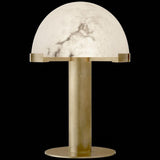 Contemporary Alabaster Stone Table Lamp with Bronze Finish for Luxury Bedroom and Office Lighting