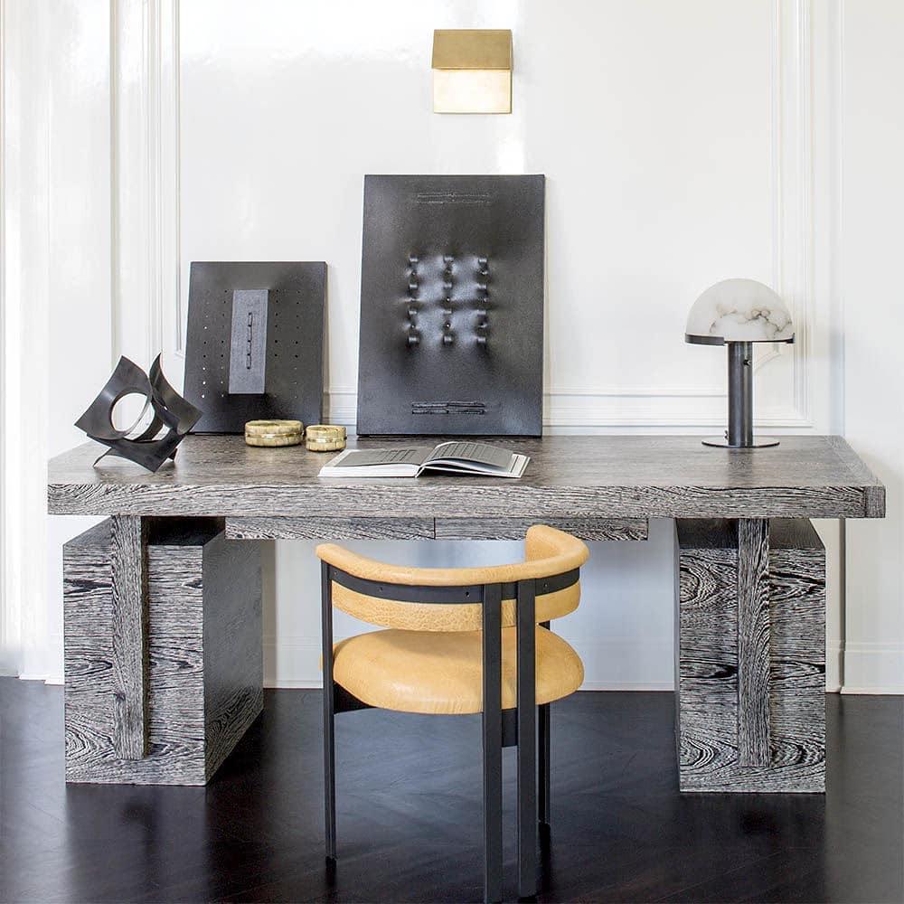 Contemporary Alabaster Stone Table Lamp with Bronze Finish for Luxury Bedroom and Office Lighting