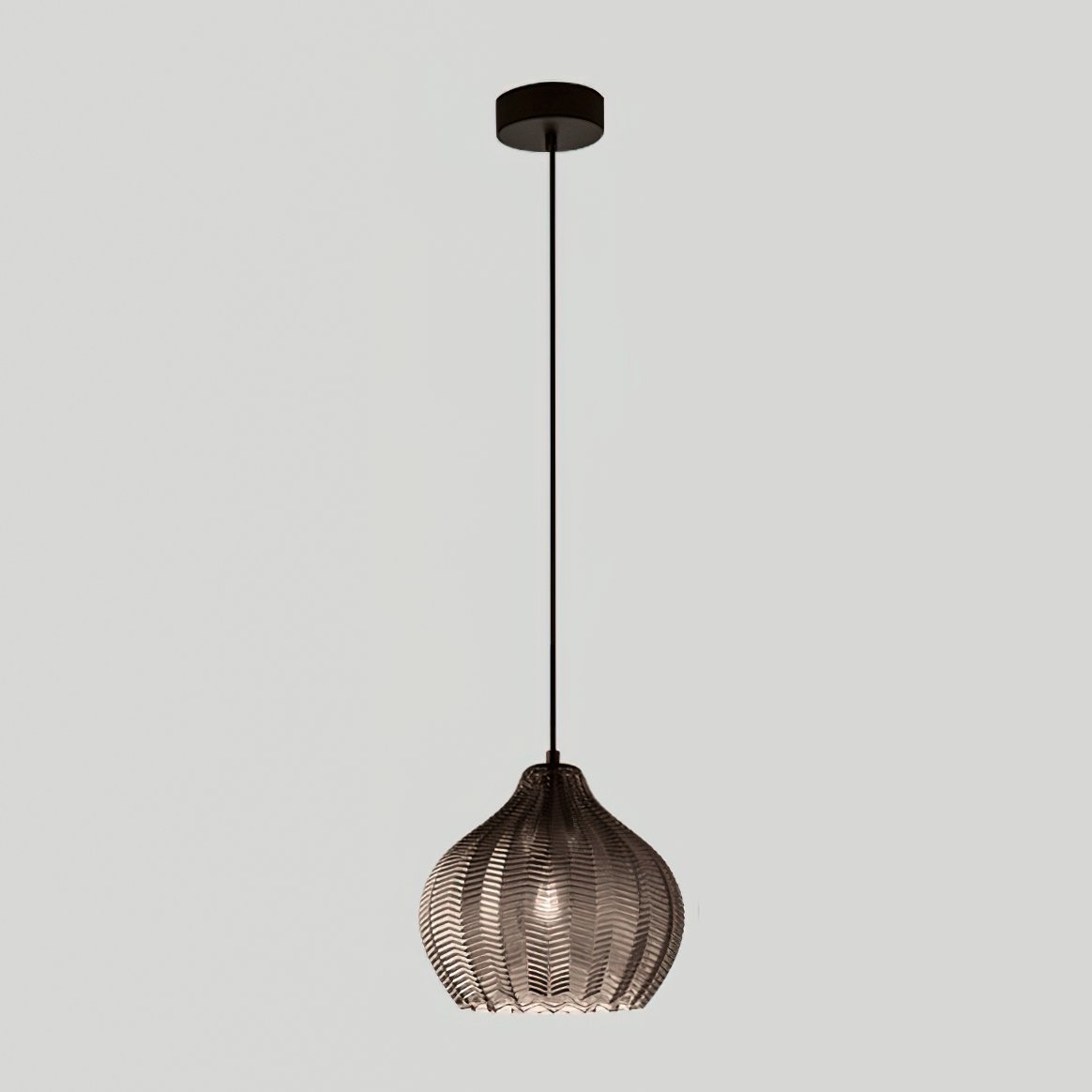 modern-ribbed-glass-pendant-light-with-melon-shade-for-dining-room