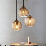 modern-ribbed-glass-pendant-light-with-melon-shade-for-dining-room