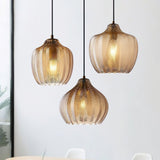 modern-ribbed-glass-pendant-light-with-melon-shade-for-dining-room