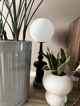 Architectural Roman Column Accent Lamp Elegant Resin and Glass Table Light