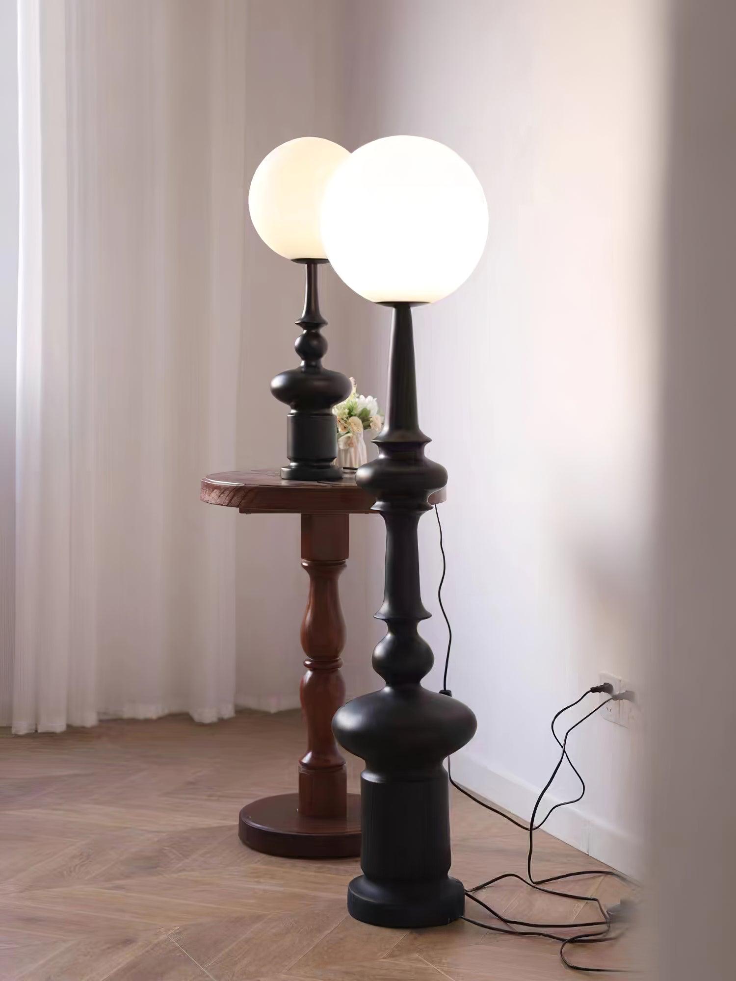 Architectural Roman Column Accent Lamp Elegant Resin and Glass Table Light