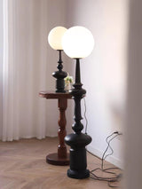Architectural Roman Column Accent Lamp Elegant Resin and Glass Table Light