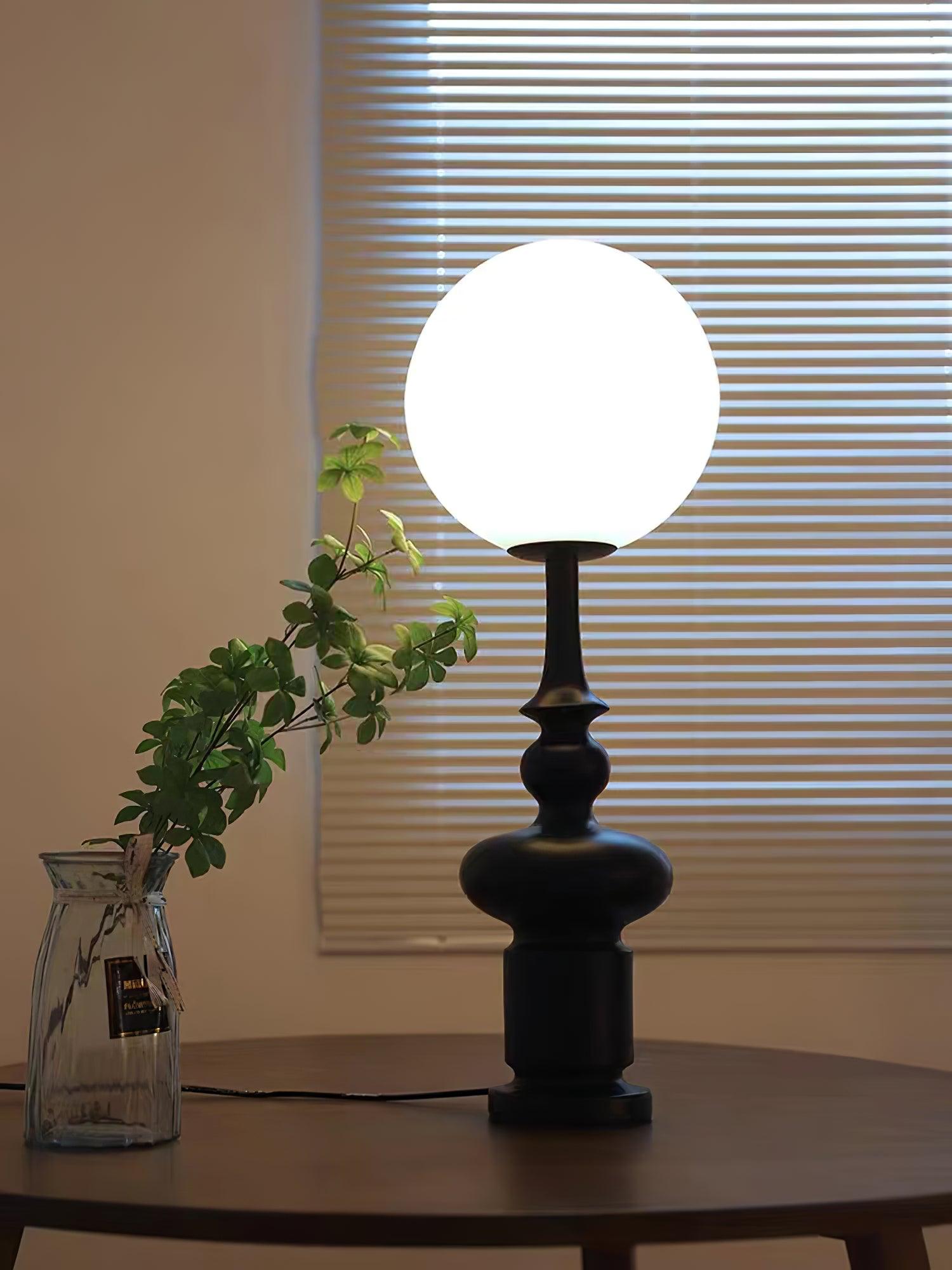 Architectural Roman Column Accent Lamp Elegant Resin and Glass Table Light