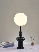 Architectural Roman Column Accent Lamp Elegant Resin and Glass Table Light