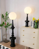 Architectural Roman Column Accent Lamp Elegant Resin and Glass Table Light