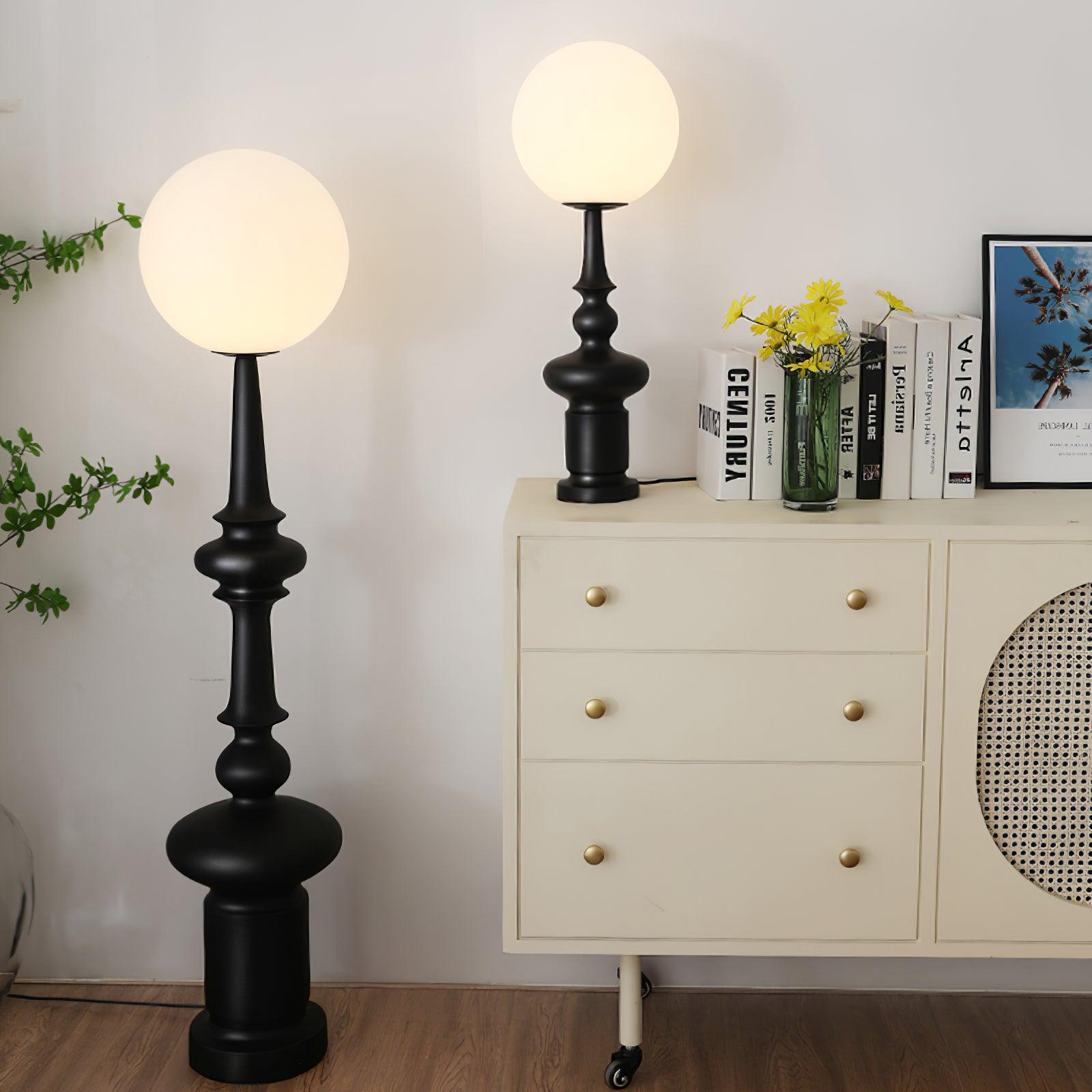 Architectural Roman Column Accent Lamp Elegant Resin and Glass Table Light