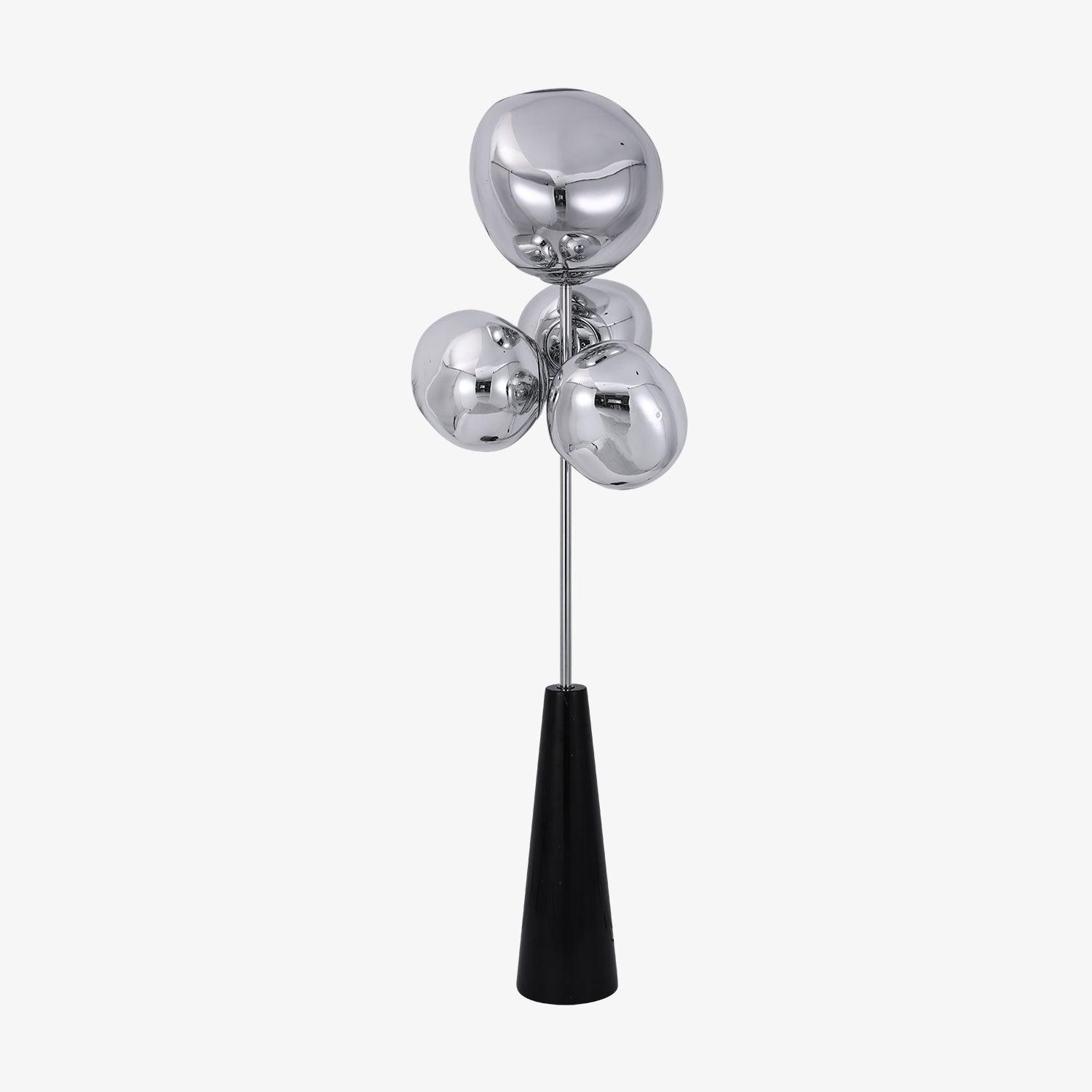 Decorative Melting Glass Column Floor Lamp Standing Light with Marble Base
