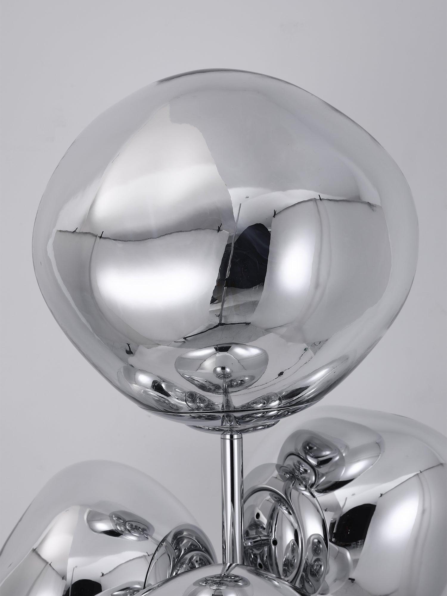 Decorative Melting Glass Column Floor Lamp Standing Light with Marble Base