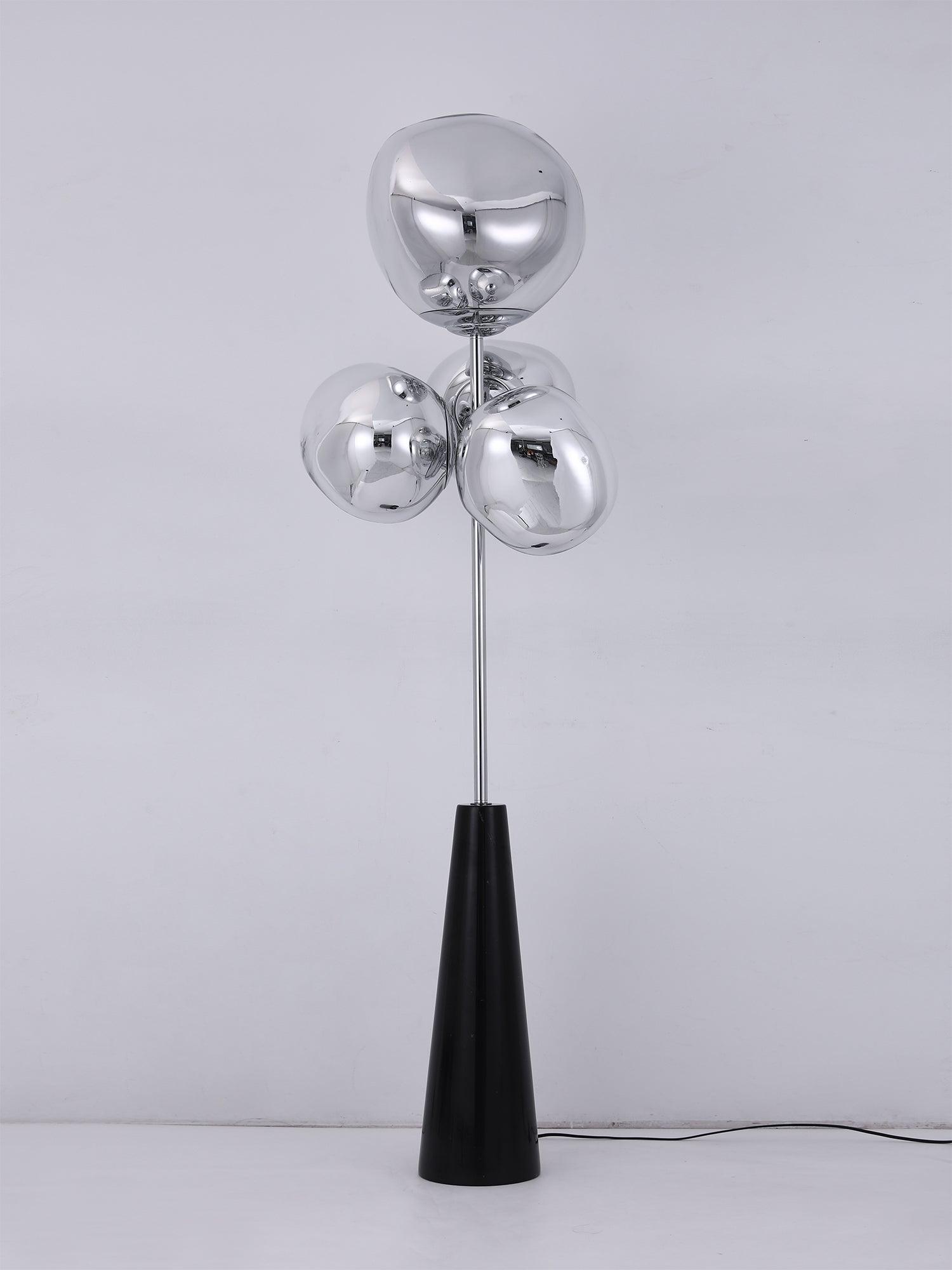 Decorative Melting Glass Column Floor Lamp Standing Light with Marble Base