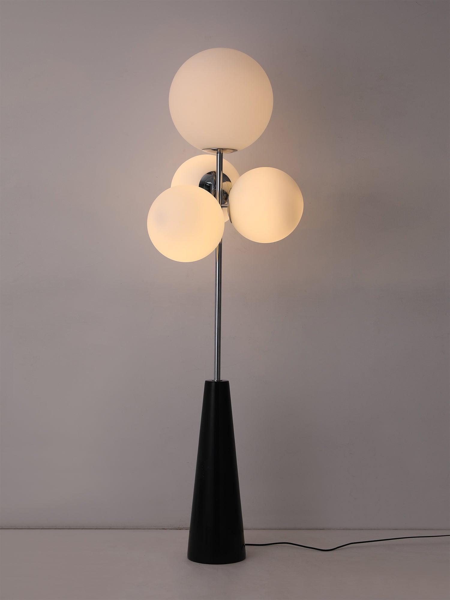 Decorative Melting Glass Column Floor Lamp Standing Light with Marble Base