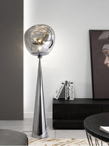 Modern Melt Glass Cone Floor Lamp Tall Decorative Standing Light
