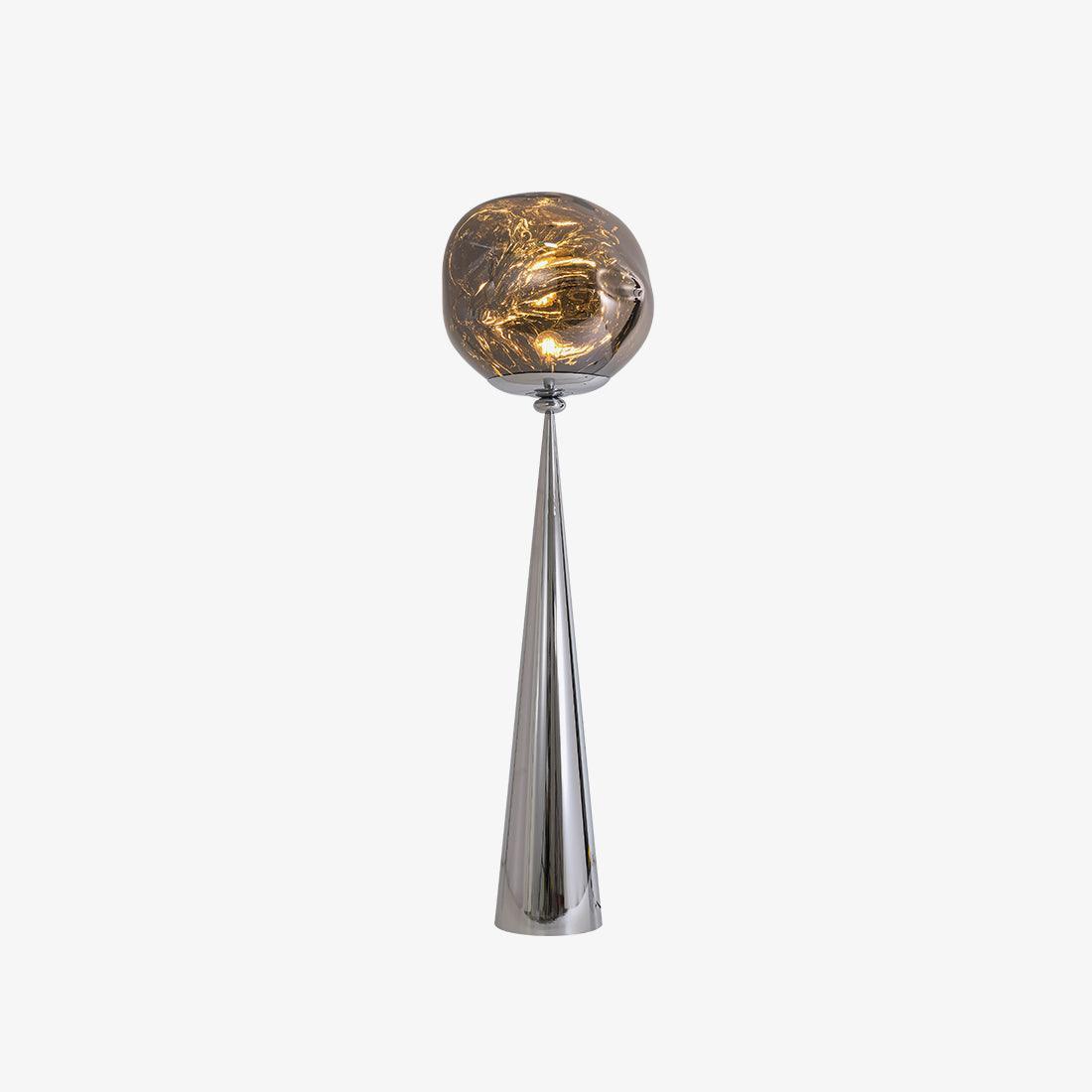 Modern Melt Glass Cone Floor Lamp Tall Decorative Standing Light