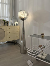 Modern Melt Glass Cone Floor Lamp Tall Decorative Standing Light