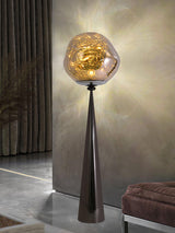 Modern Melt Glass Cone Floor Lamp Tall Decorative Standing Light