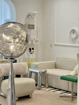 Modern Melt Glass Cone Floor Lamp Tall Decorative Standing Light