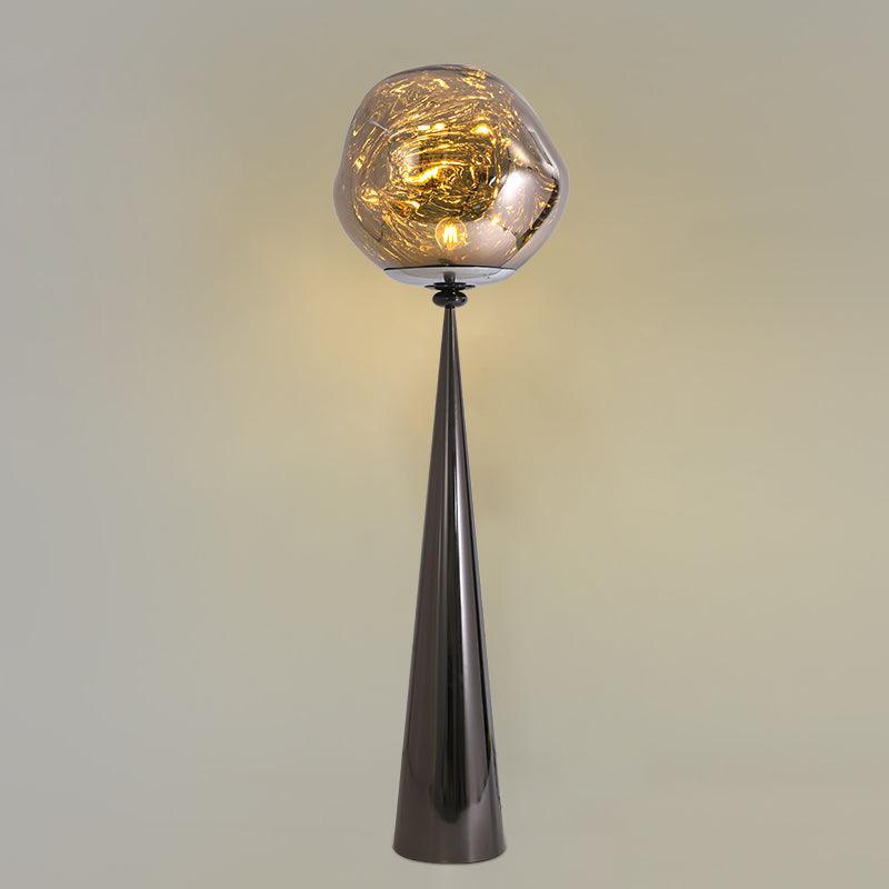 Modern Melt Glass Cone Floor Lamp Tall Decorative Standing Light