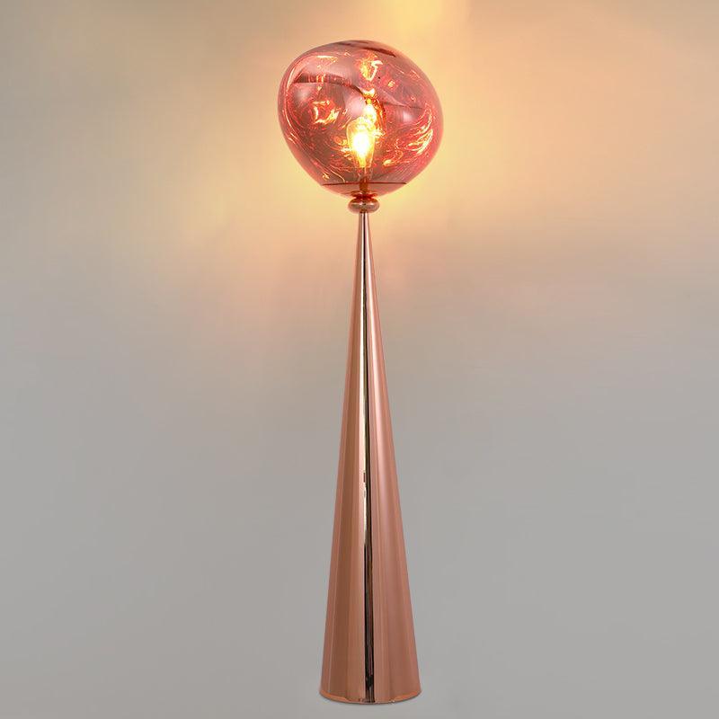 Modern Melt Glass Cone Floor Lamp Tall Decorative Standing Light