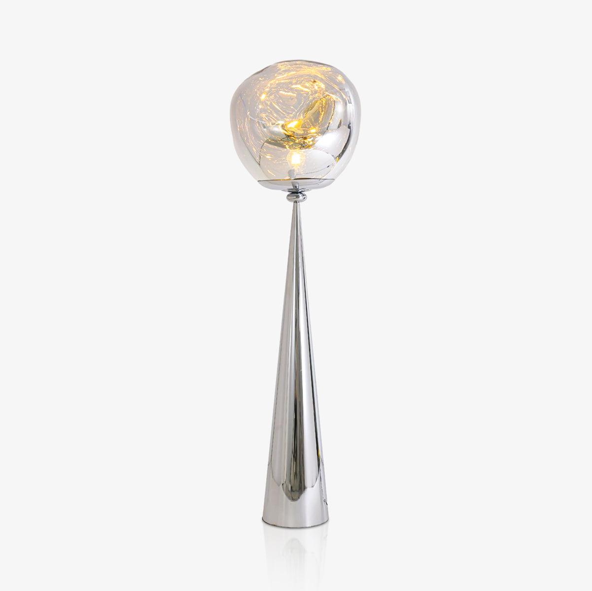 Modern Melt Glass Cone Floor Lamp Tall Decorative Standing Light