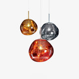 Multi Head Lava Melting Glass Pendant Light Round Ceiling Chandelier for Modern Interiors