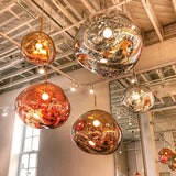 Multi Head Lava Melting Glass Pendant Light Round Ceiling Chandelier for Modern Interiors