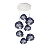Multi Head Lava Melting Glass Pendant Light Round Ceiling Chandelier for Modern Interiors