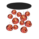 Multi Head Lava Melting Glass Pendant Light Round Ceiling Chandelier for Modern Interiors