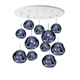 Multi Head Lava Melting Glass Pendant Light Round Ceiling Chandelier for Modern Interiors
