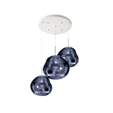 Multi Head Lava Melting Glass Pendant Light Round Ceiling Chandelier for Modern Interiors