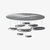 Modern Mercury Pebble LED Ceiling Lamp Sculptural Chrome Flush Mount Light Fixture