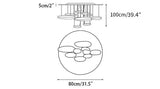 Modern Mercury Pebble LED Ceiling Lamp Sculptural Chrome Flush Mount Light Fixture