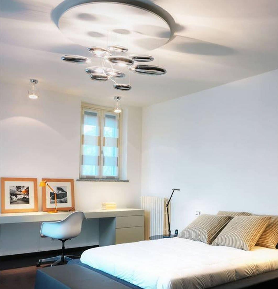 Modern Mercury Pebble LED Ceiling Lamp Sculptural Chrome Flush Mount Light Fixture