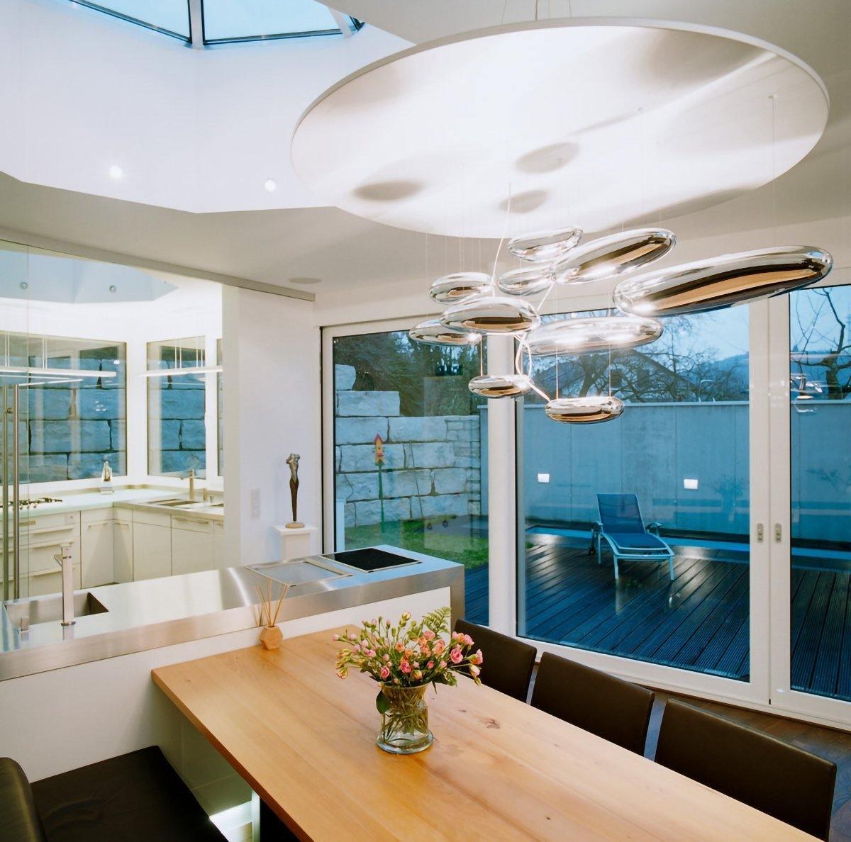 Modern Mercury Pebble LED Ceiling Lamp Sculptural Chrome Flush Mount Light Fixture