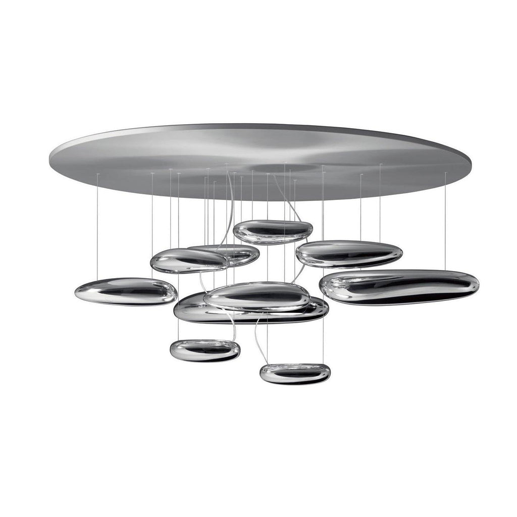 Modern Mercury Pebble LED Ceiling Lamp Sculptural Chrome Flush Mount Light Fixture