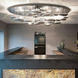 Modern Mercury Pebble LED Ceiling Lamp Sculptural Chrome Flush Mount Light Fixture