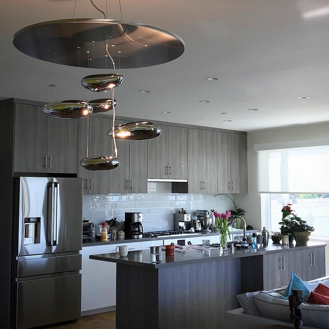Modern Mercury Pebble LED Ceiling Lamp Sculptural Chrome Flush Mount Light Fixture