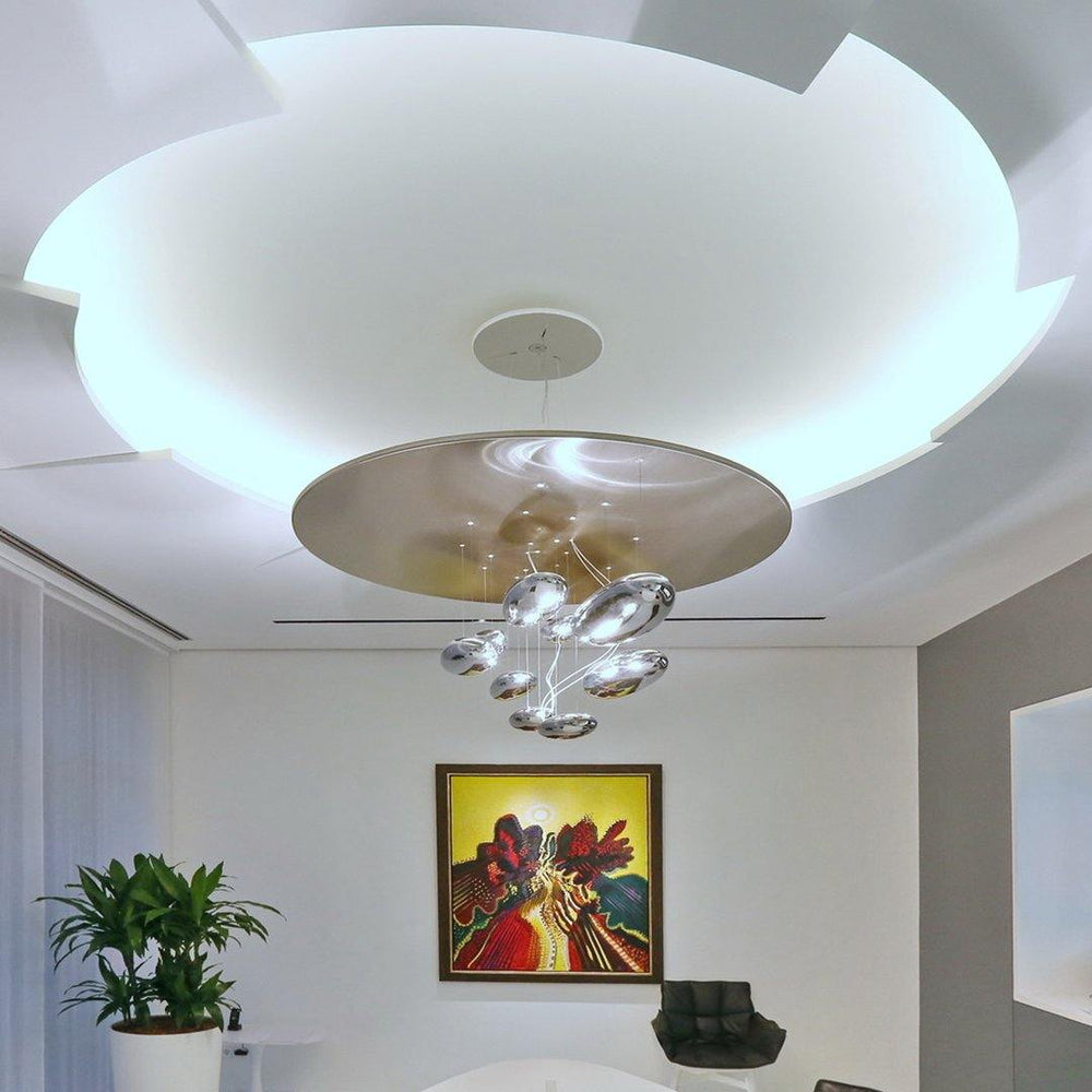 Modern Mercury Pebble LED Ceiling Lamp Sculptural Chrome Flush Mount Light Fixture